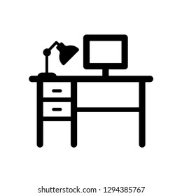 Desk office icon vector