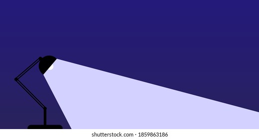 Desk office lamp. Place for text. Adjustable table lamp for home or office. Flat illustration of a modern table lamp. Vector illustration
