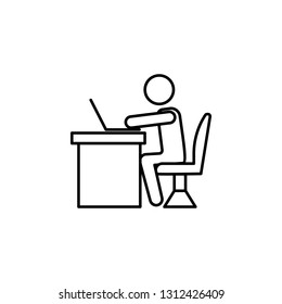 desk, office, officeman icon. Simple thin line, outline vector of Business management icons for UI and UX, website or mobile application