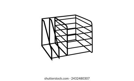 Desk Organizer, black isolated silhouette