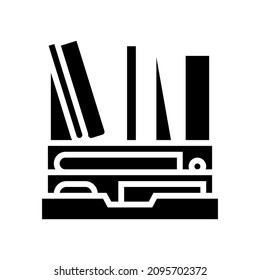 desk organizer glyph icon vector. desk organizer sign. isolated contour symbol black illustration