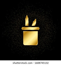 desk organizer gold icon. Vector illustration of golden particle background. isolated vector sign symbol - Education icon black background