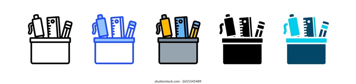 Desk Organizer Icon Collection With Multiple Styles