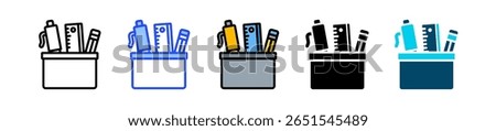 Desk Organizer Icon Collection With Multiple Styles