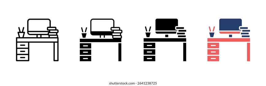 Desk Organizer icon sheet multiple style collection