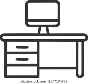 Desk Organizer Items Icon for Workspace Efficiency, Perfect for Office-Related Designs