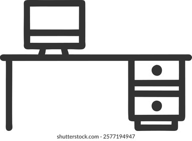 Desk Organizer Items Icon for Workspace Efficiency, Perfect for Office-Related Designs