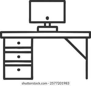 Desk Organizer Items Icon for Workspace Efficiency, Perfect for Office-Related Designs