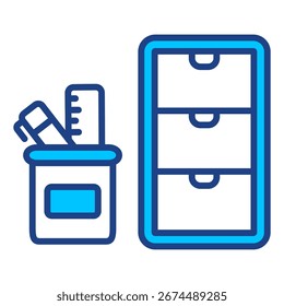 Desk Organizer Simple Vector Icon Collection
