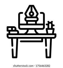 Icono de Esquema de escritorio. Concepto de pensamiento de diseño.