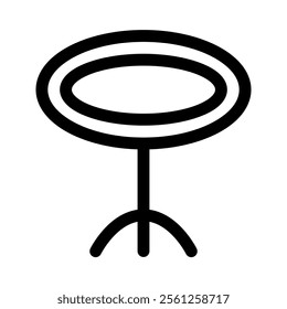 Desk oval icon with simple and line style