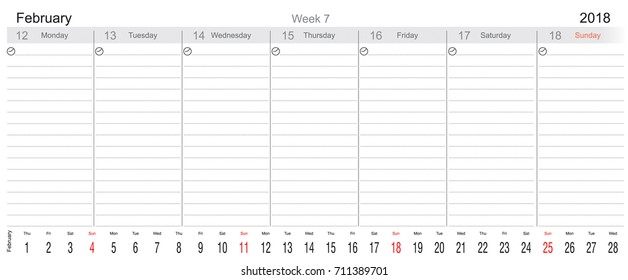 Desk Pad Working Calendar for 2018 year, Tasks calendar, Weekly Schedule, With big month, English