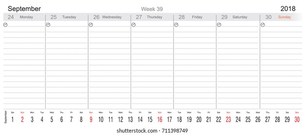 Desk Pad Working Calendar for 2018 year with Big month, Tasks calendar, Weekly Schedule, English