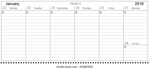 Desk Pad Working Calendar Two Sided for 2018 year, Tasks calendar, Weekly Schedule
