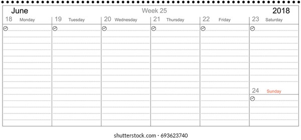 Desk Pad Working Calendar Two Sided for 2018 year, Tasks calendar, Weekly Schedule