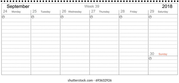 Desk Pad Working Calendar Two Sided for 2018 year, Tasks calendar, Weekly Schedule