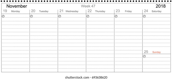 Desk Pad Working Calendar Two Sided for 2018 year, Tasks calendar, Weekly Schedule