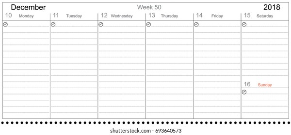 Desk Pad Working Calendar Two Sided for 2018 year, Tasks calendar, Weekly Schedule