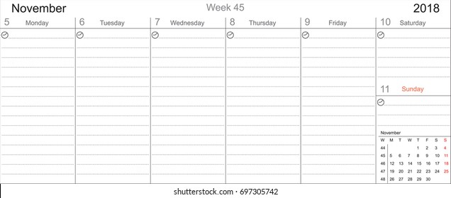 Weekly Planner Template Companies Private Use Stock Vector (Royalty ...