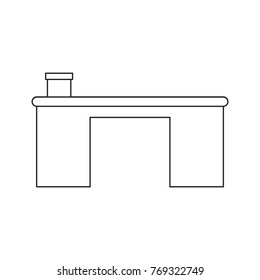 desk with pencils cup