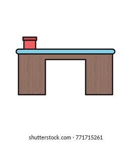 desk with pencils cup