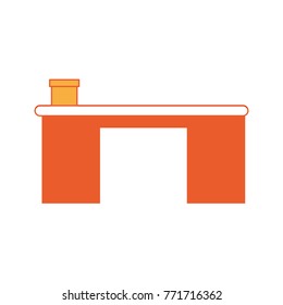 desk with pencils cup