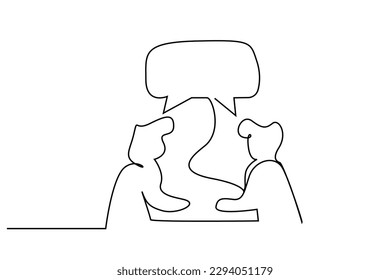 desk people talking conversation line art
