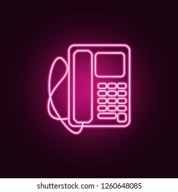 desk phone icon. Elements of Media in neon style icons. Simple icon for websites, web design, mobile app, info graphics