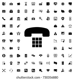 Desk phone icon. set of filled finance icons.
