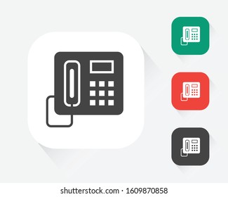 desk phone icon. Simple filled desk phone icon. On white background.