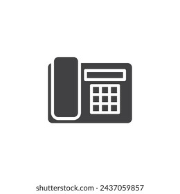 Desk phone or telephone vector icon. filled flat sign for mobile concept and web design. Office Phone glyph icon. Symbol, logo illustration. Vector graphics