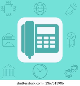 Desk phone vector icon sign symbol