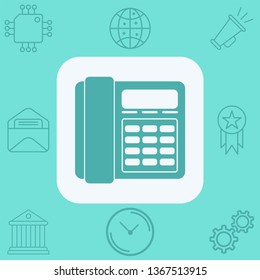 Desk phone vector icon sign symbol
