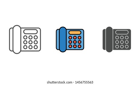 Desk phone vector icon sign symbol