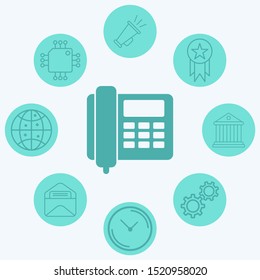 Desk phone vector icon sign symbol