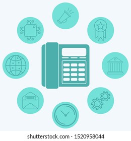 Desk phone vector icon sign symbol
