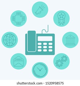 Desk phone vector icon sign symbol