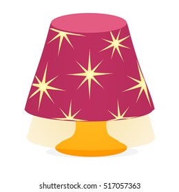 Desk pink lamp light icon. Vector illustration isolated on white background.