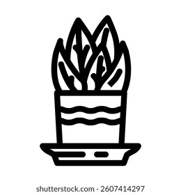 desk plant hybrid work line icon vector. desk plant hybrid work sign. isolated contour symbol black illustration