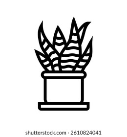 desk plant hybrid work line icon vector. desk plant hybrid work sign. isolated contour symbol black illustration