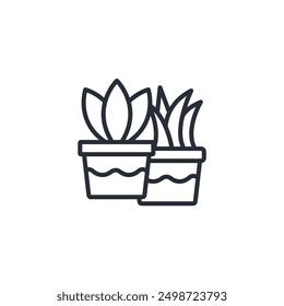 desk plant icon. vector.Editable stroke.linear style sign for use web design,logo.Symbol illustration.
