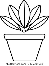 Desk Plant vector.
Desk Plant line art