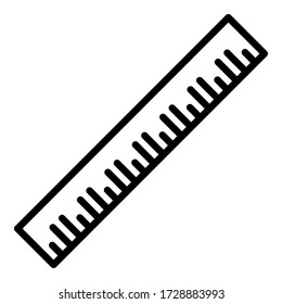 Icono de regla de escritorio. Icono de vector de regla de escritorio de contorno para diseño web aislado en fondo blanco