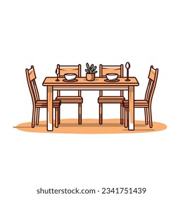 Desk Scene Illustrations and Cartoon Desk Poster