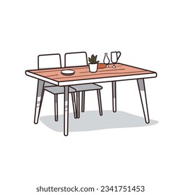 Desk Scene Illustrations and Cartoon Desk Poster
