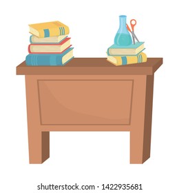 Desk and school supplies design