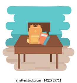 Desk and school supplies design