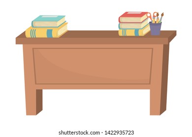 Desk and school supplies design