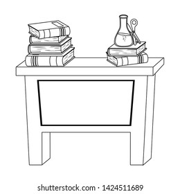 Desk and school supplies design