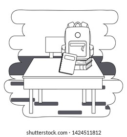 Desk and school supplies design
